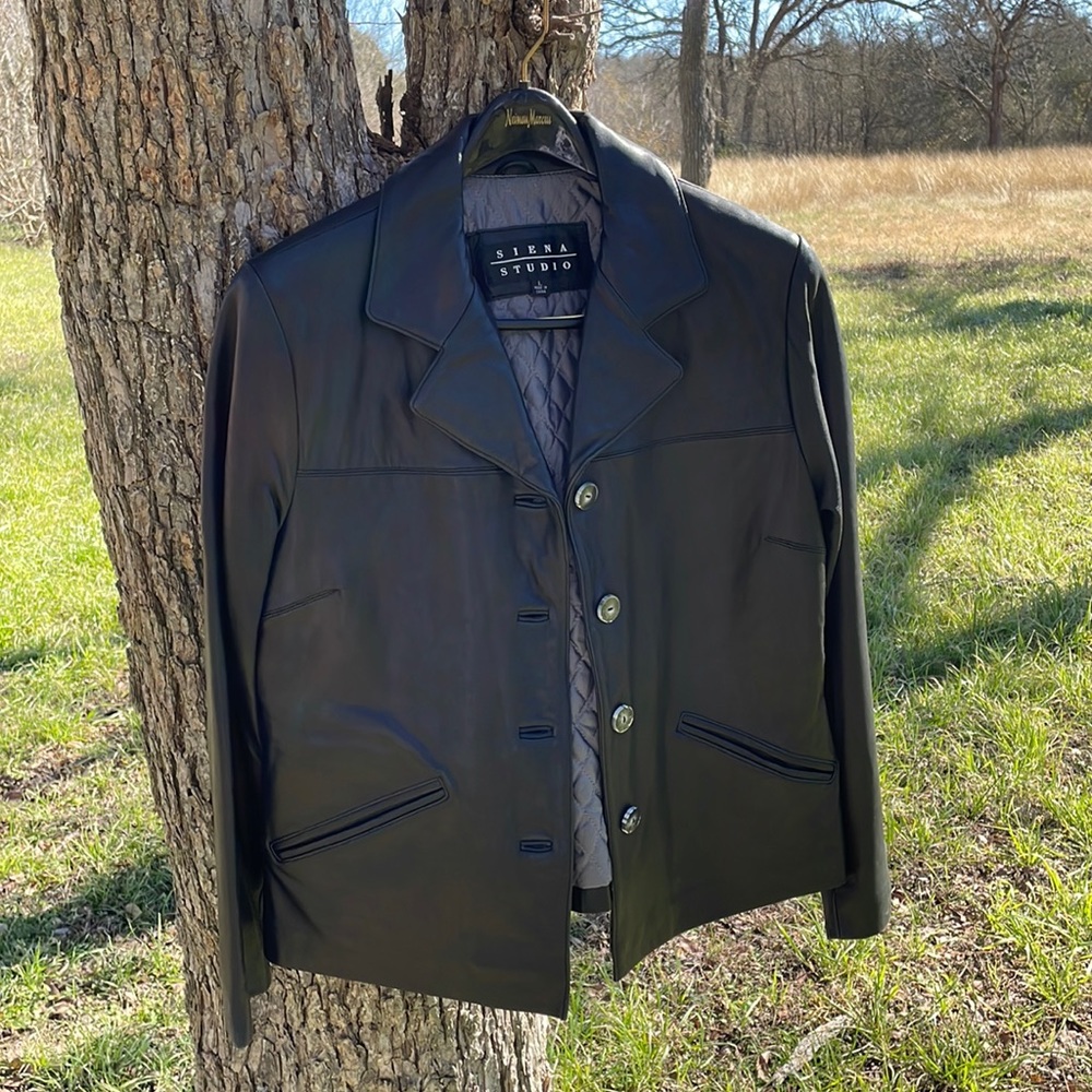 Vintage black leather jacket